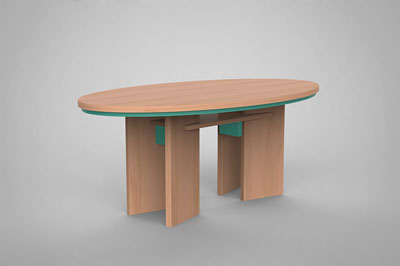 FAVORIT Kernbuche – Kernbuche massiv mit MDF türkisgrün