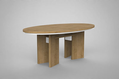 FAVORIT Eiche weiß – Eiche massiv mit MDF weiß hochglänzend