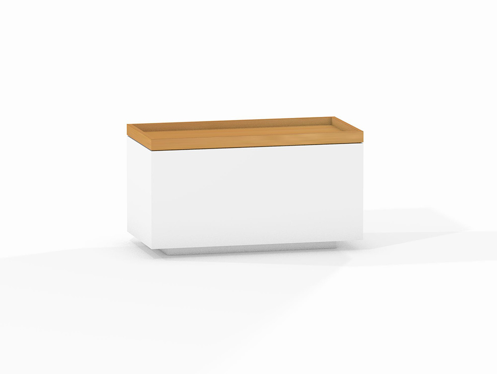 T.! MDF weiß, Lärche – 100 x 50 cm